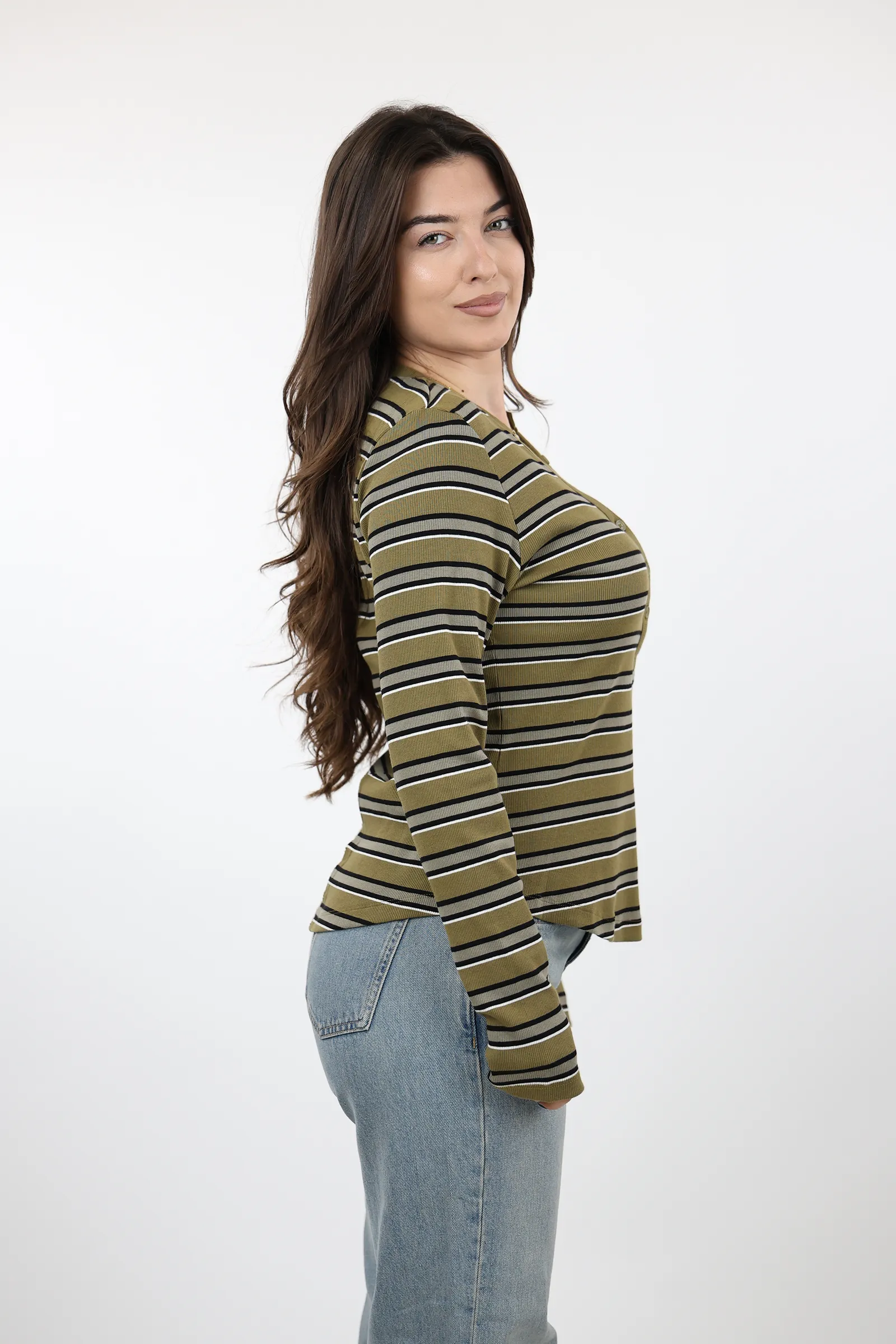 Bluze stripe ribbed henley - Image 13