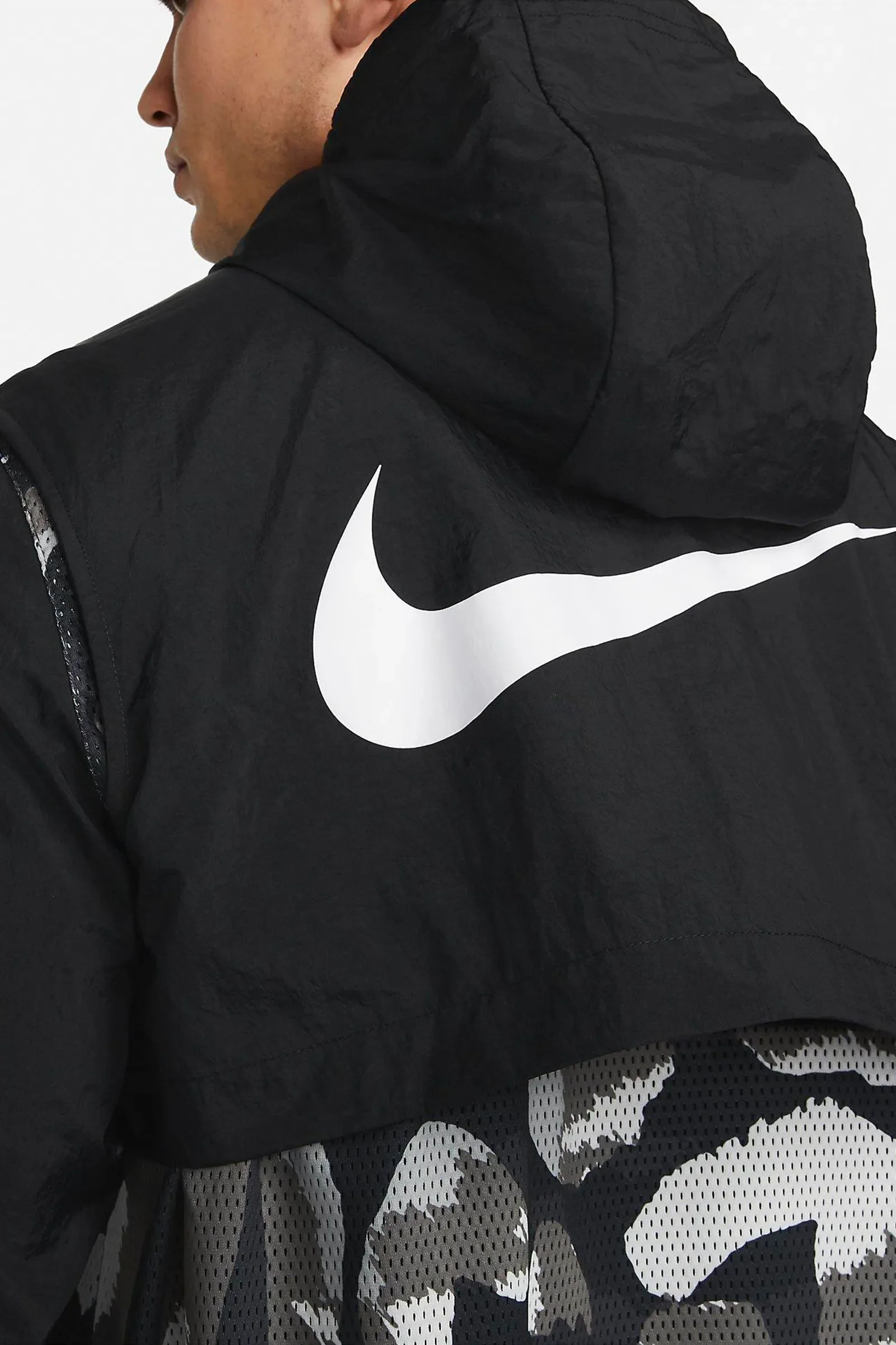 DUKS Nike Dri-FIT Sport Clash Men's Full-Zip Training Jacket, Black/White, Large - Image 3