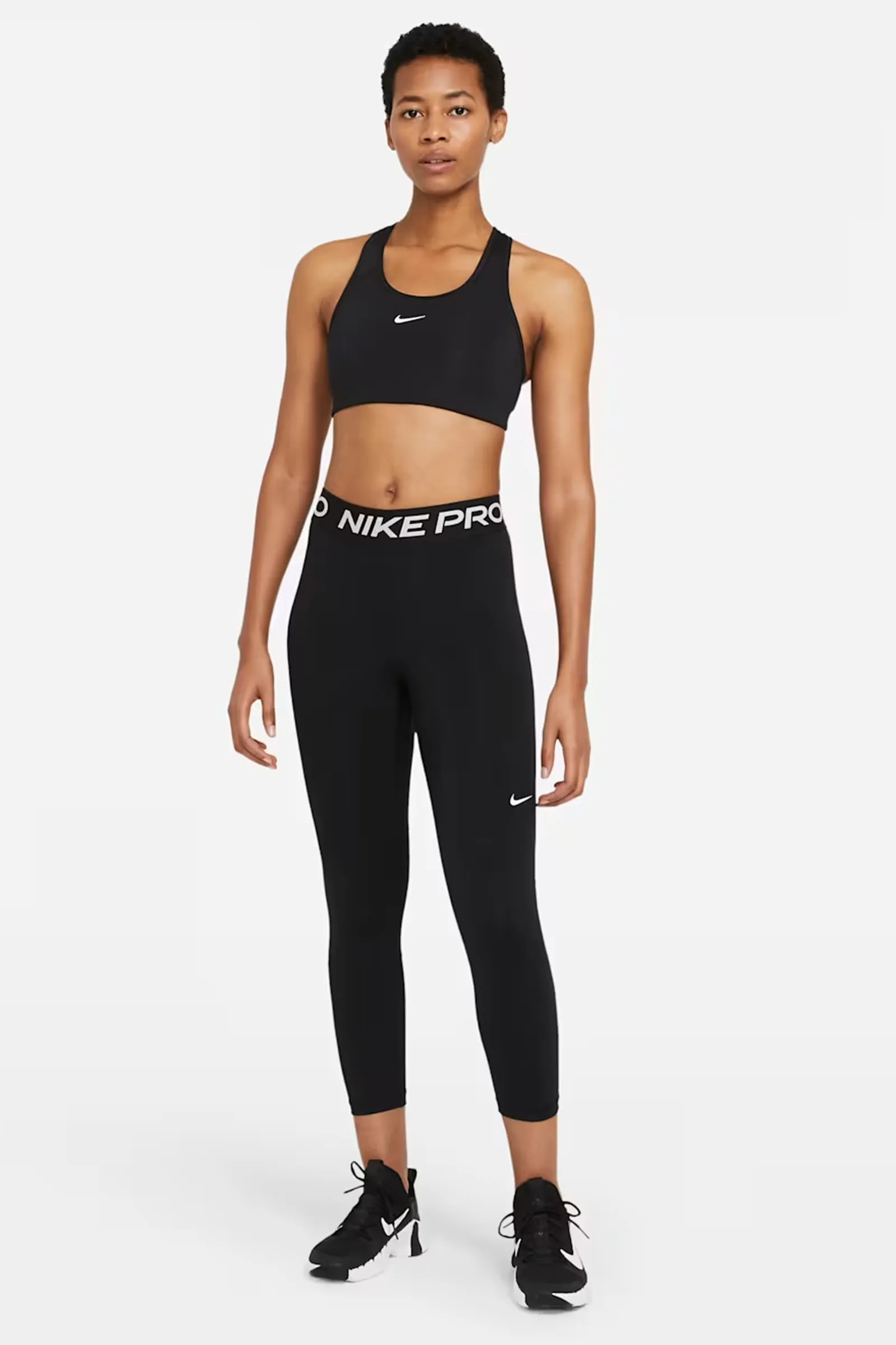 HELLANKE Nike Pro Women's Mid-Rise Crop Mesh-Panel Leggings - Image 6