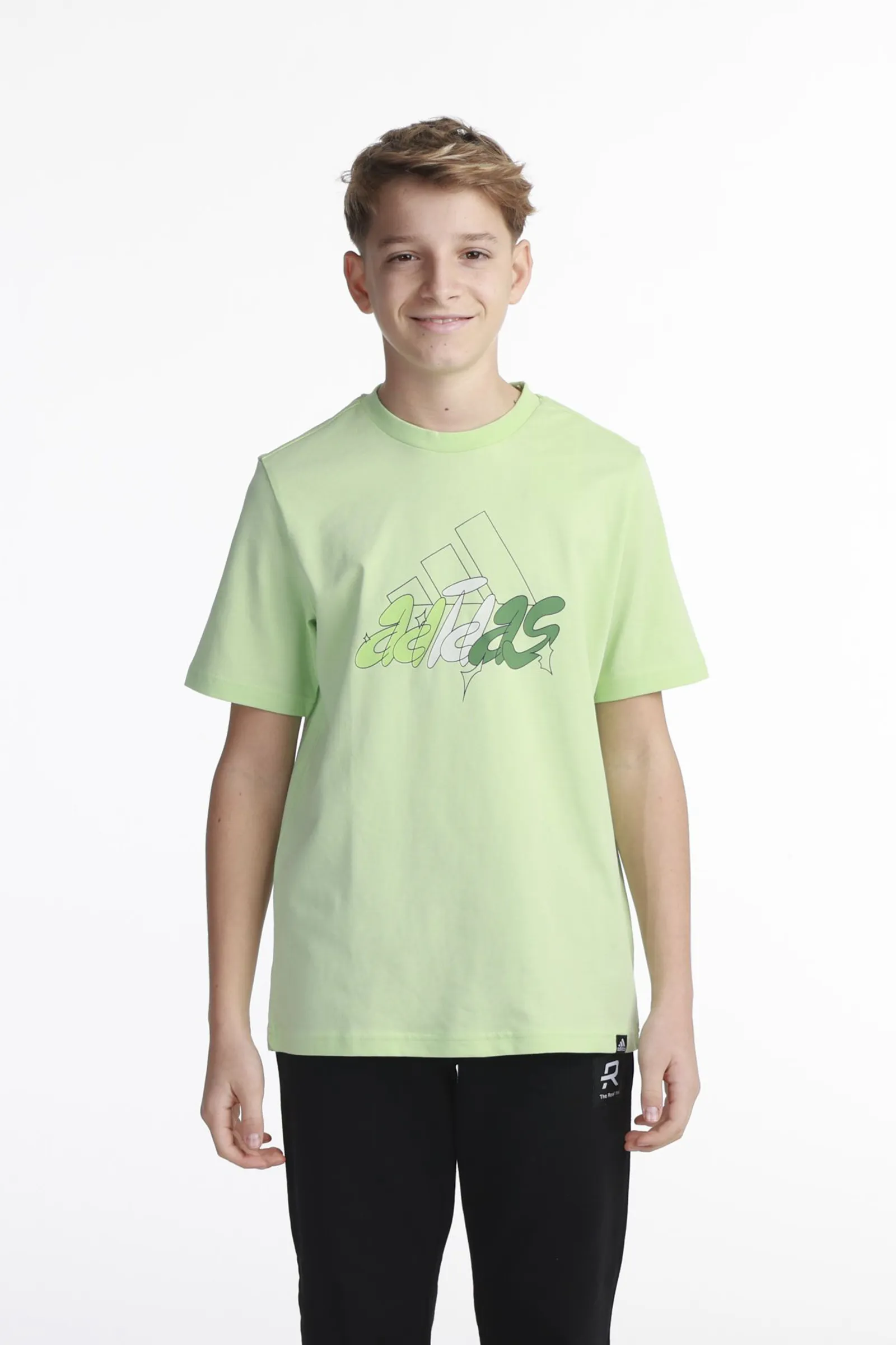 Maice adidas mens essentials single jersey linear embroidered logo t shirt Mens (Green Illus BOS) - Image 3