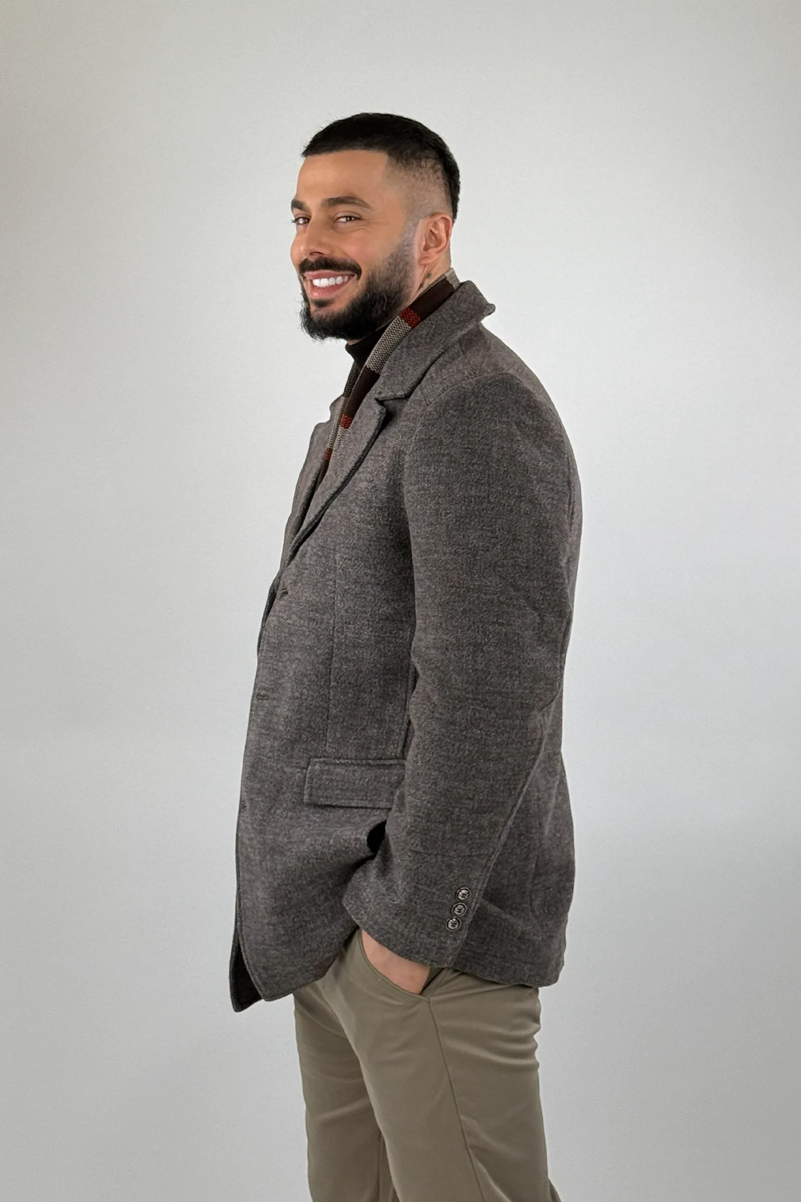 Pallto slim fit roll neck - Image 3