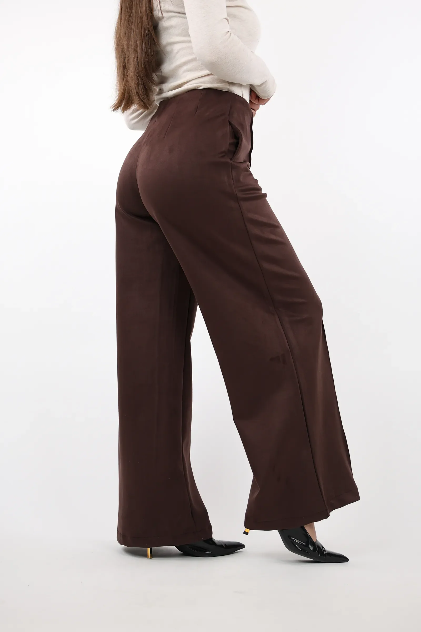 Pantallona suede bootcut - Image 3