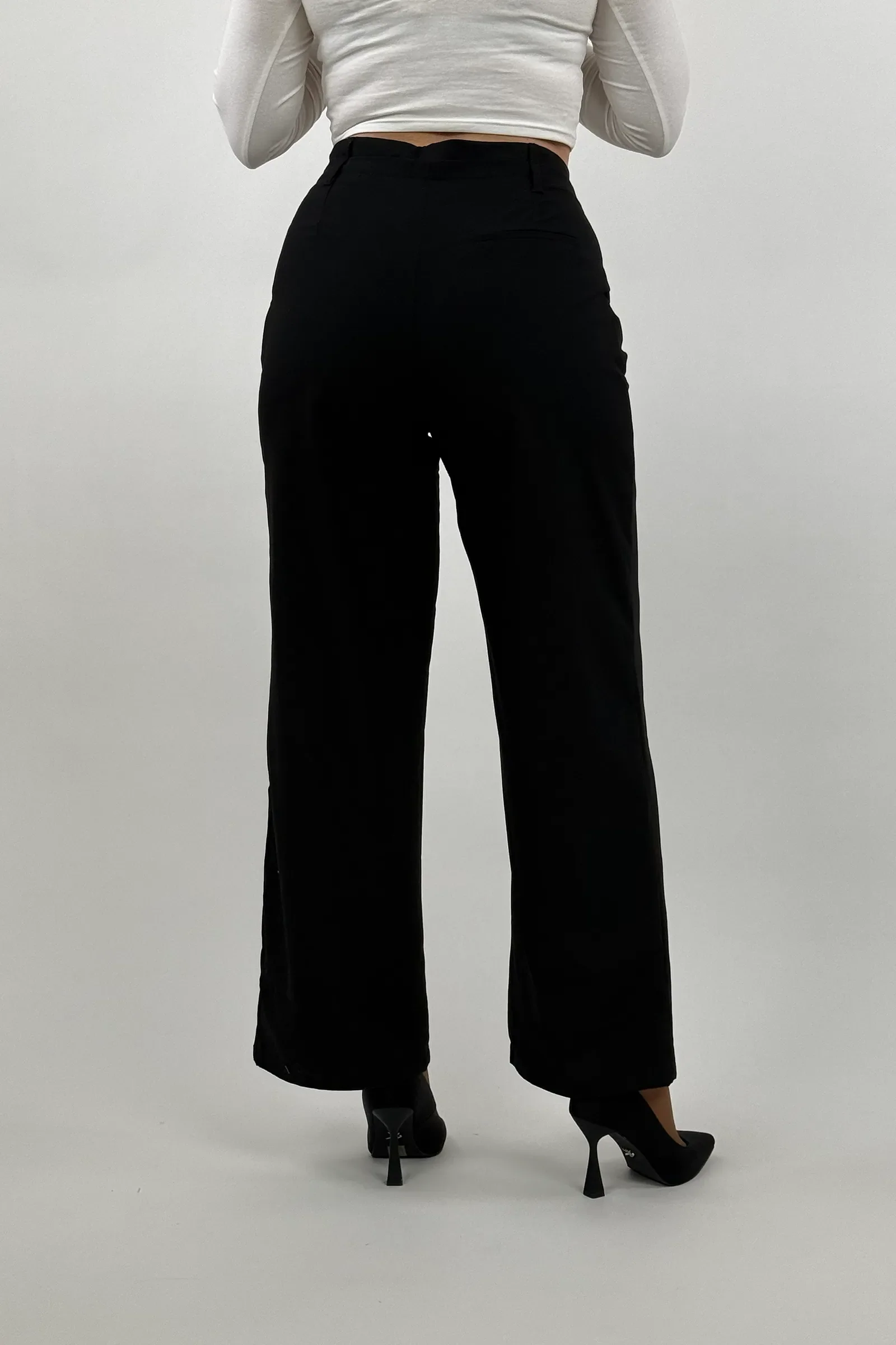 Pantallona classic black flowy - Image 2
